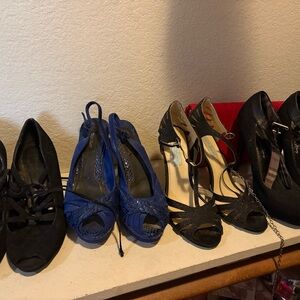 Elegant Black and Blue Women's Heels